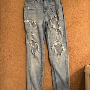 BDG High Rise Distressed Blue Jeans